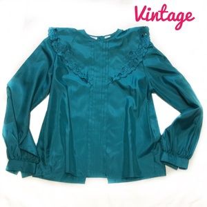 Vintage 70’s 80’s Blouse Poets Romantic Secretary